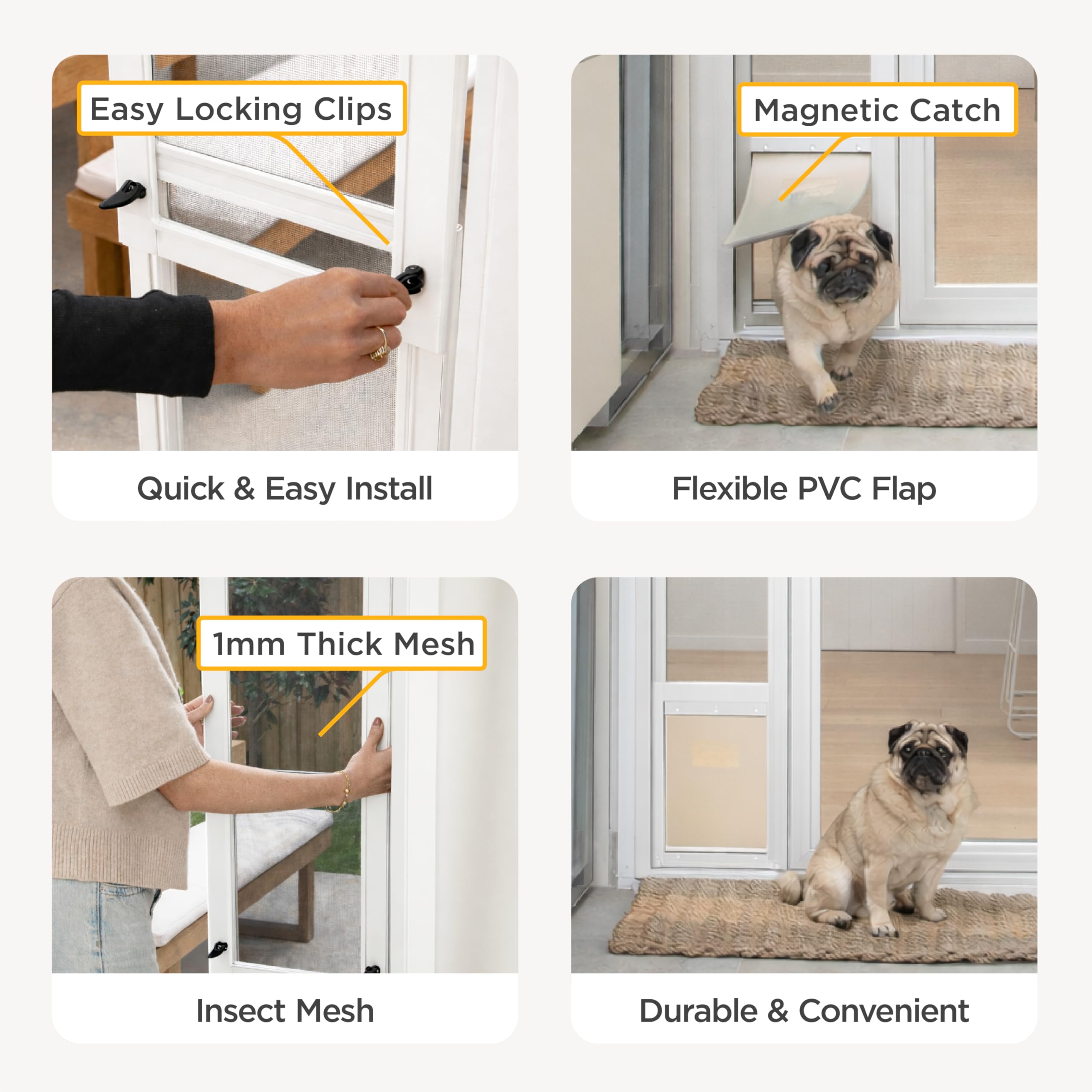 Hakuna Pets V2 in-use dog doorway shows easy access for pets.
