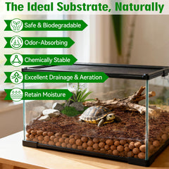 Halatool LECA balls absorb moisture and curb odors in enclosures.