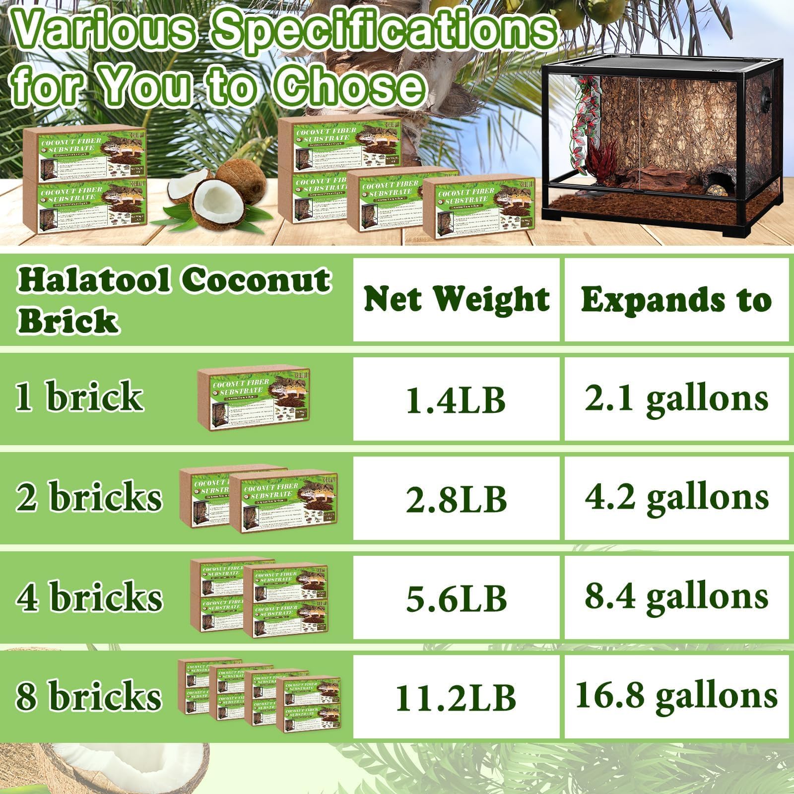 Halatool turtle habitat humidity support with coconut coir substrate.