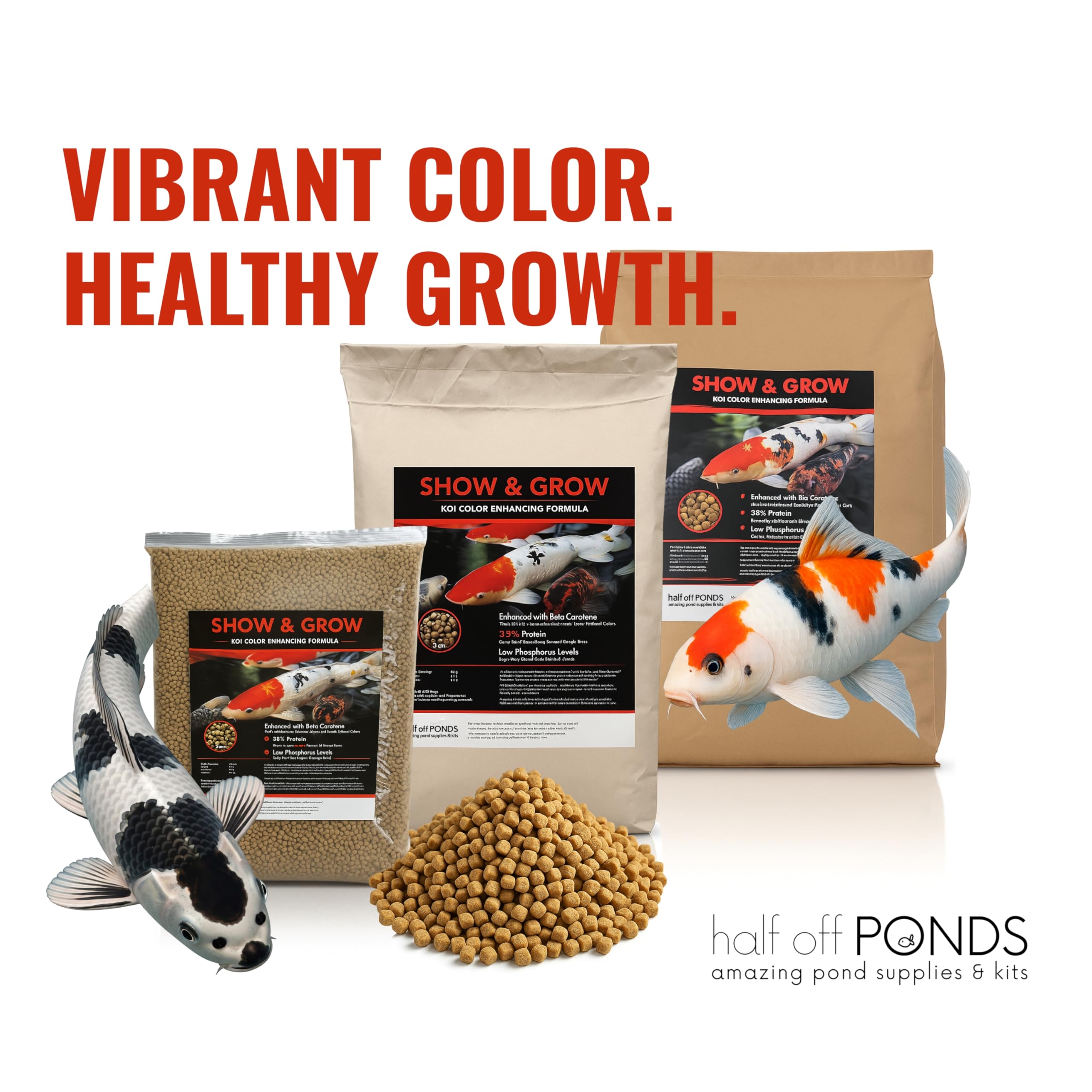 Color brilliance from HALF OFF PONDS Show & Grow with beta carotene and protein