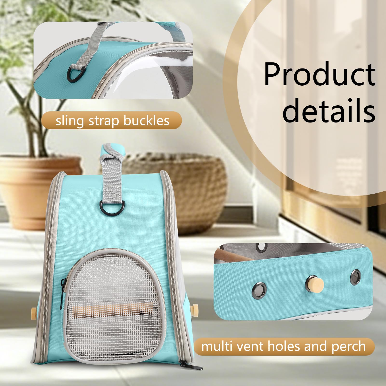 Halinfer travel cage with compact dimensions secures small birds during transport.