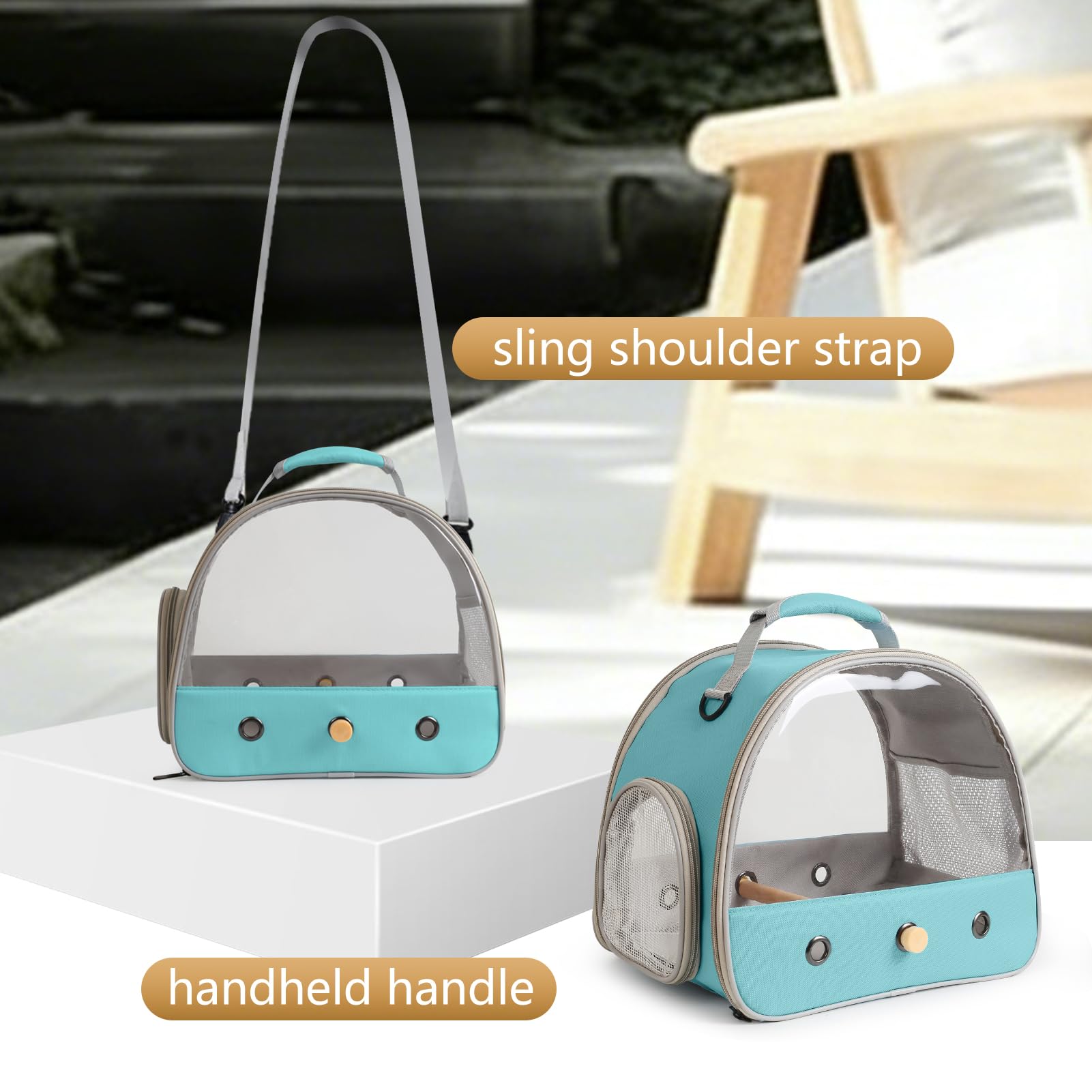 Halinfer complete set includes soft mat and wooden perch for comfort.
