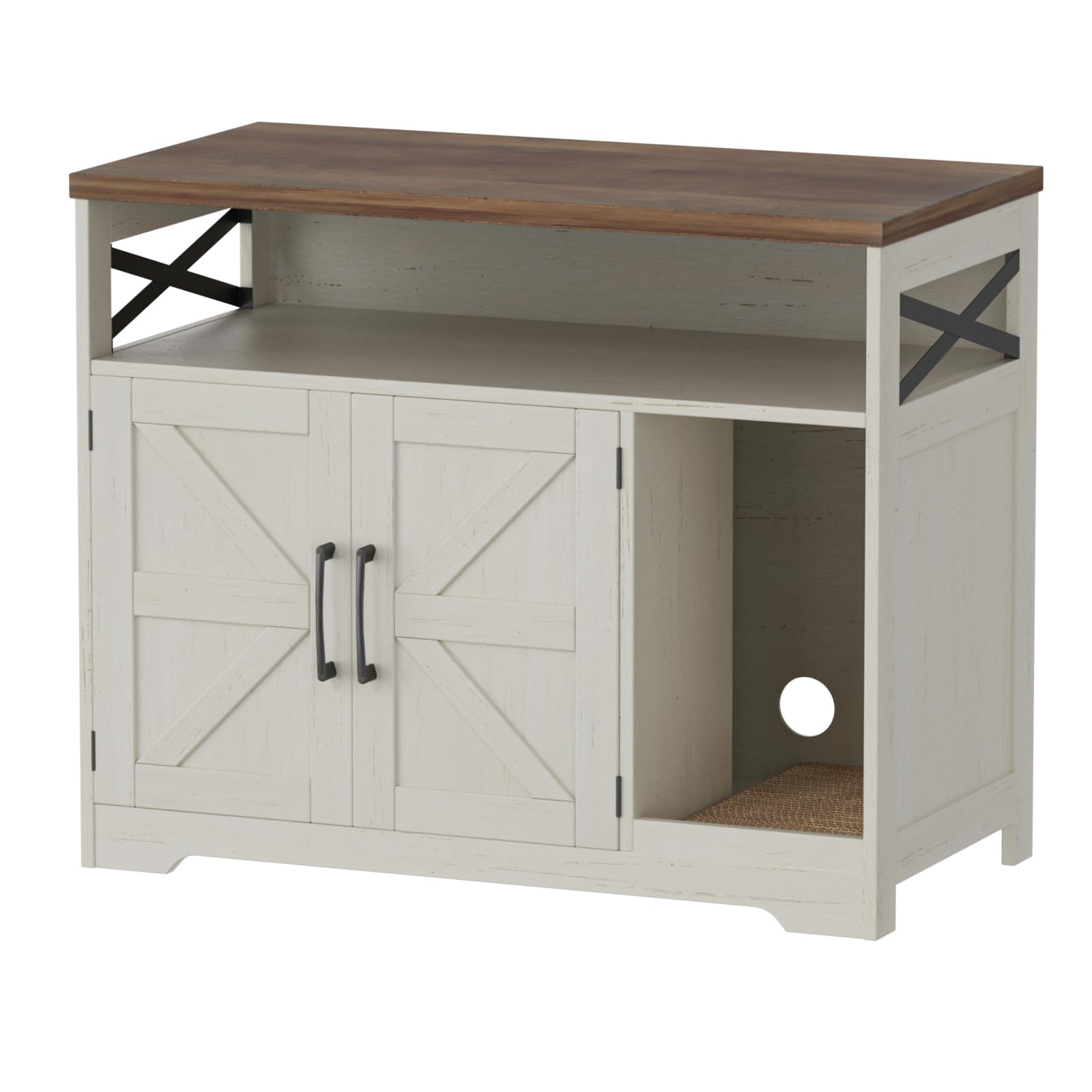 Halitaa white finish matches farmhouse interiors and furniture