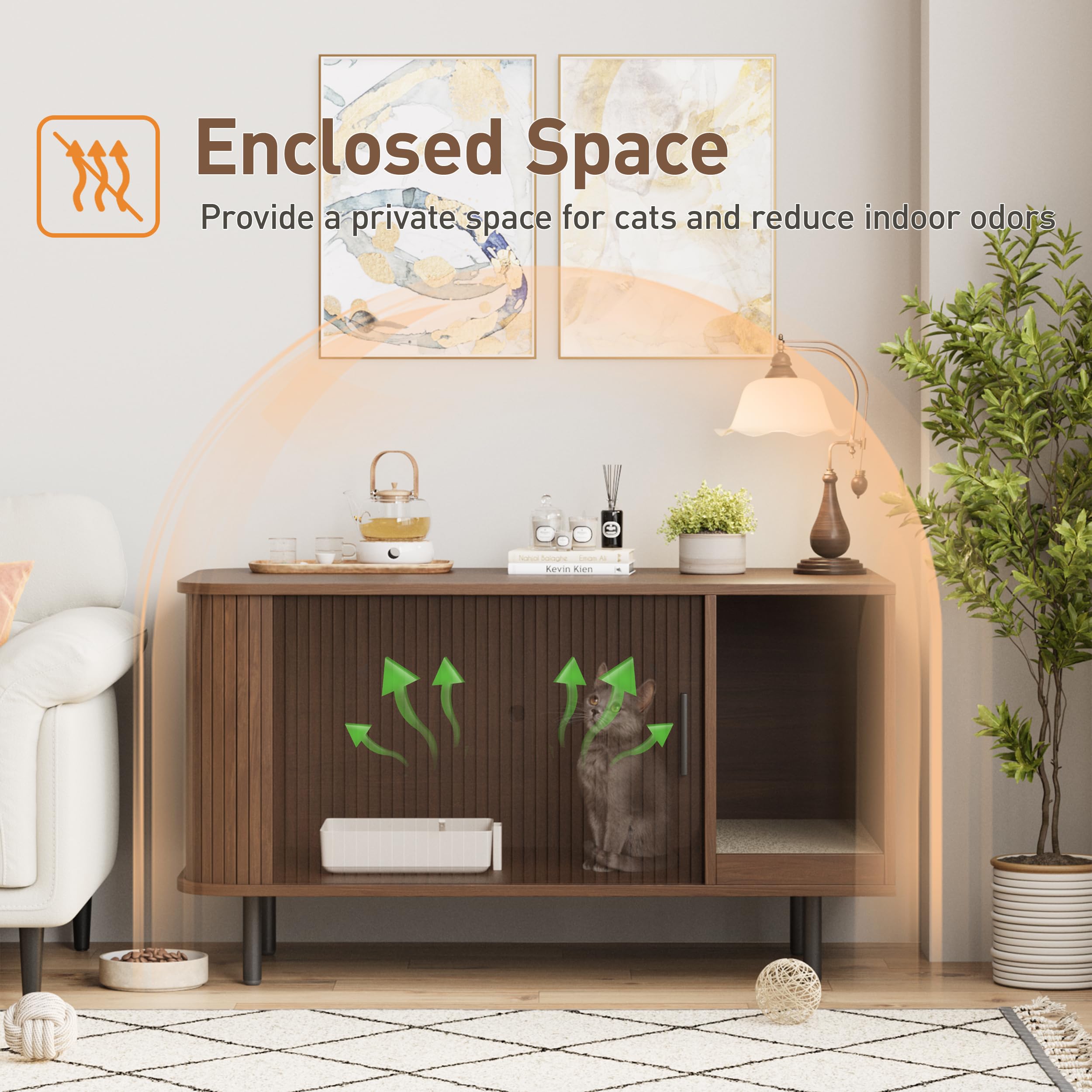 Walnut finish and modern silhouette suit living room decor