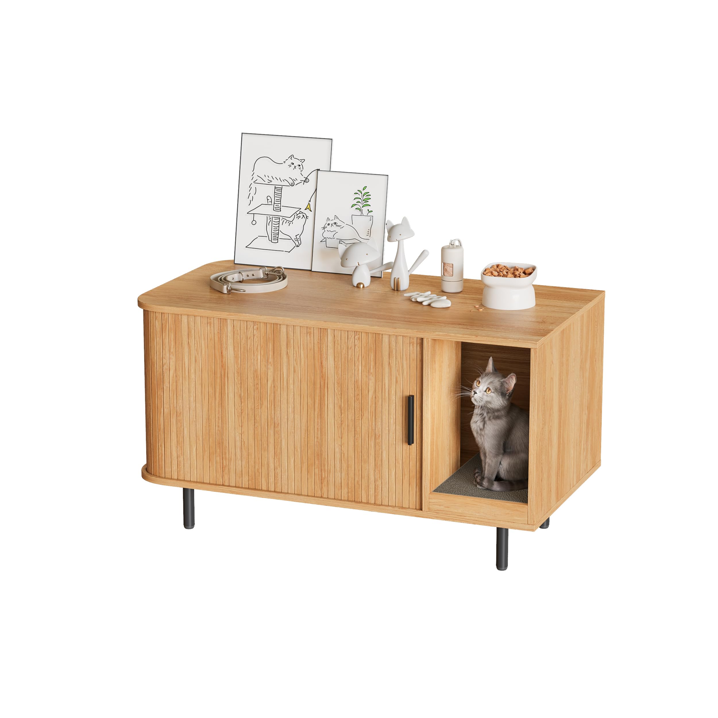 Halitaa cat litter enclosure dimensions 37.4 inches for spacious housing