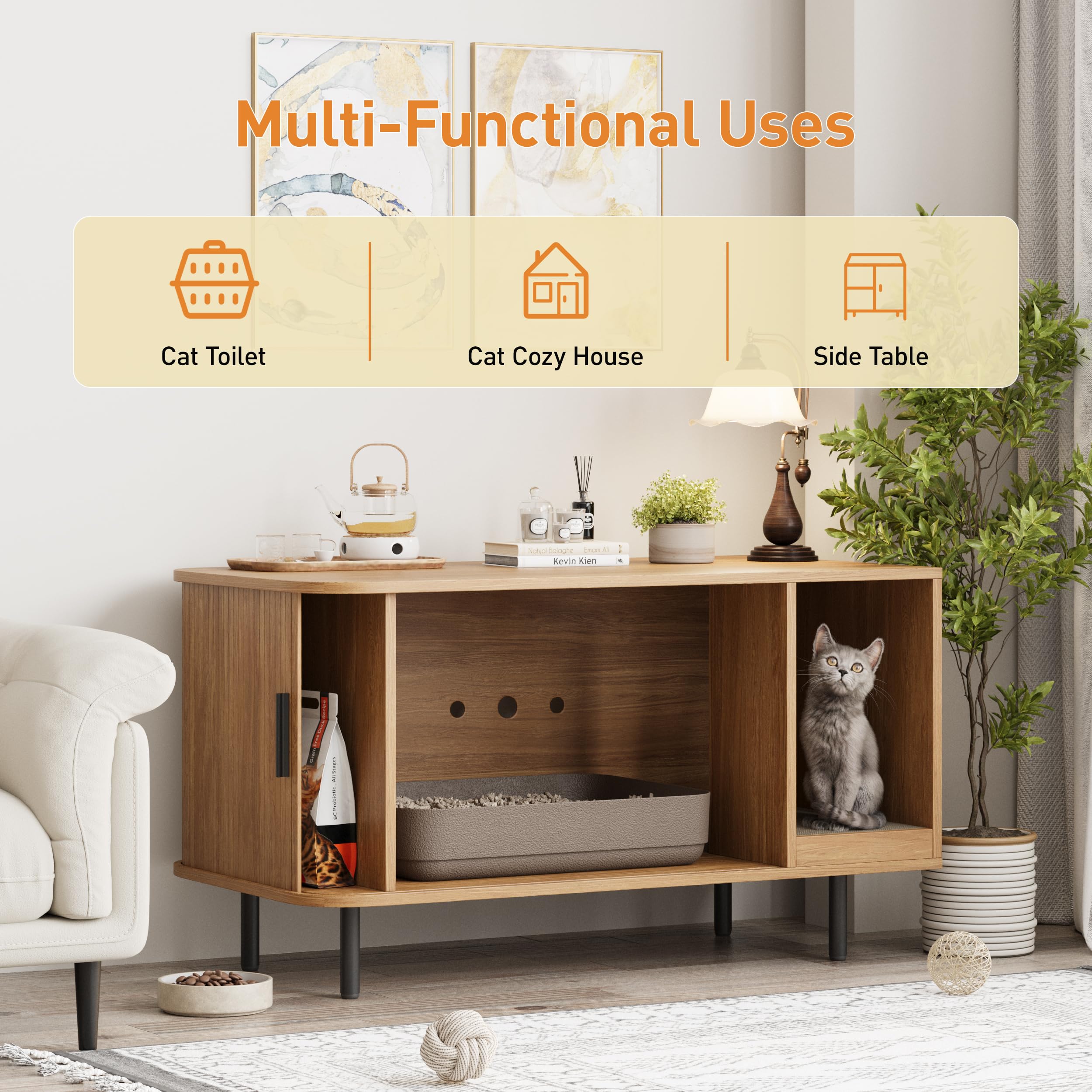 Halitaa cat litter enclosure assembly guide image with numbered parts