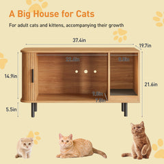 Halitaa cat litter enclosure door-closed image emphasizing privacy and odor containment