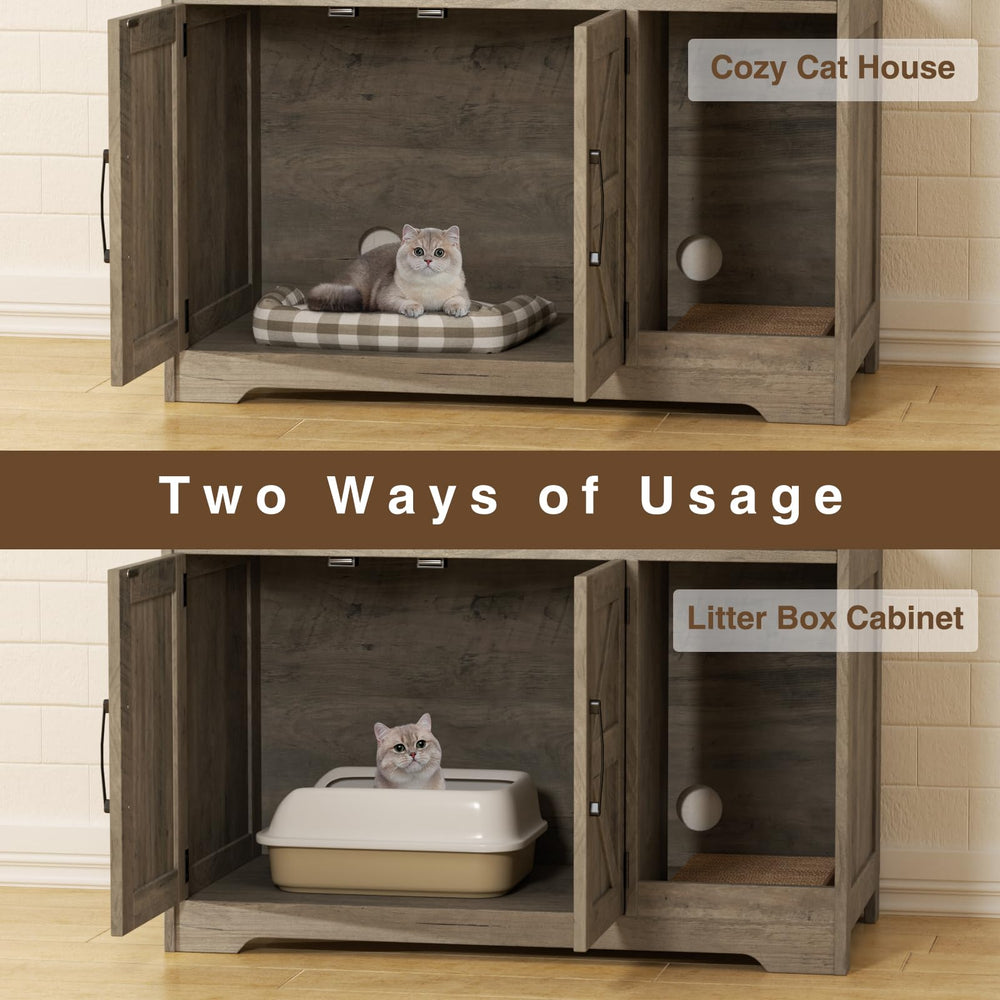 Halitaa cat litter enclosure dual storage compartments organized space