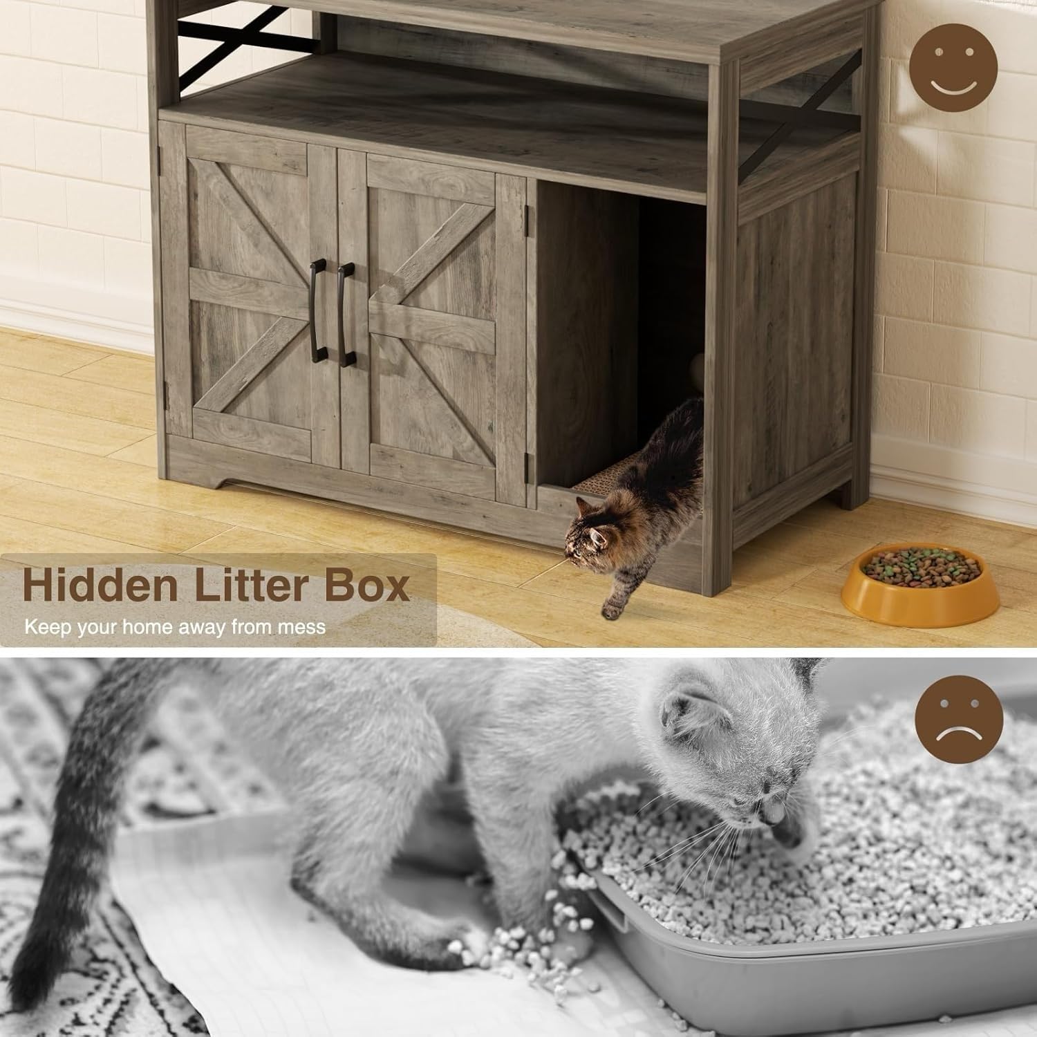 Halitaa cat litter enclosure easy-assembly pack with tools