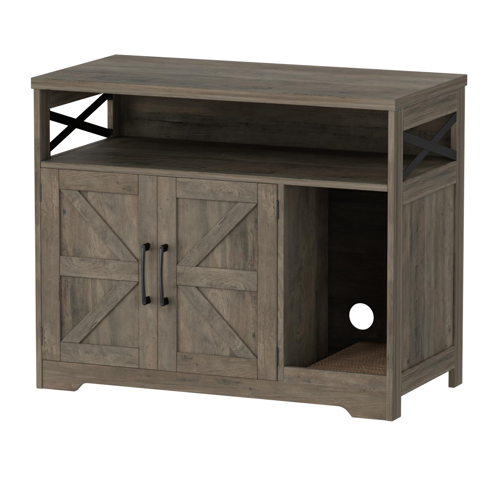 Halitaa cat litter enclosure gray finish blends with decor