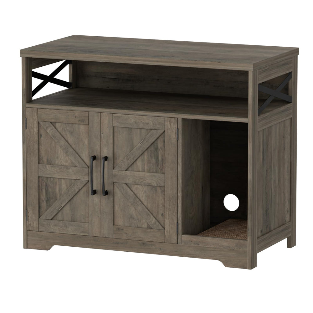 Halitaa cat litter enclosure gray finish blends with decor