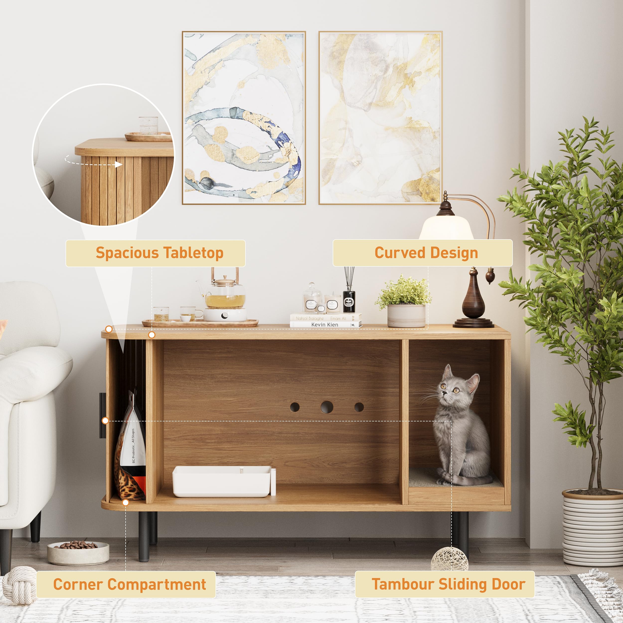 Halitaa cat litter enclosure vent-holes detail showing odor reduction airflow