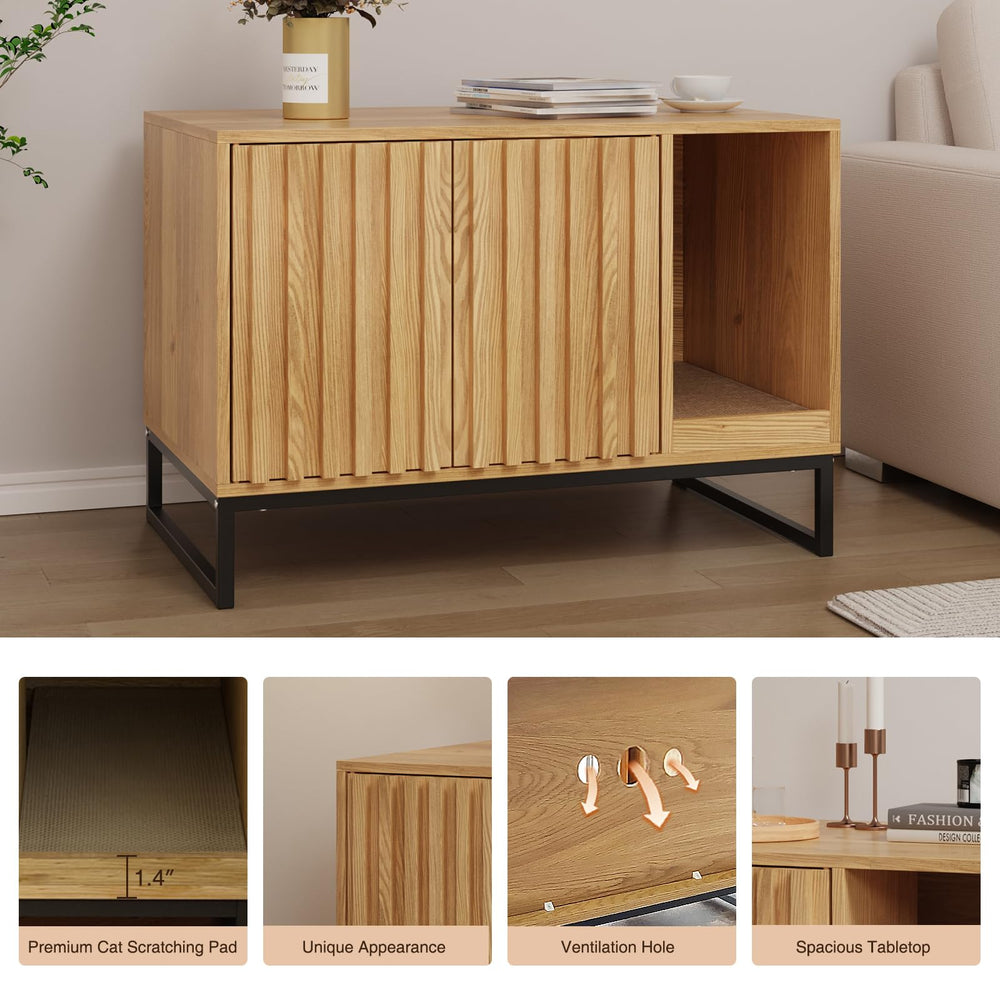 Halitaa litter box enclosure end-table function blends with living spaces.