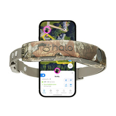 Halo Collar 5 real-time GPS tracking shown on phone for quick location