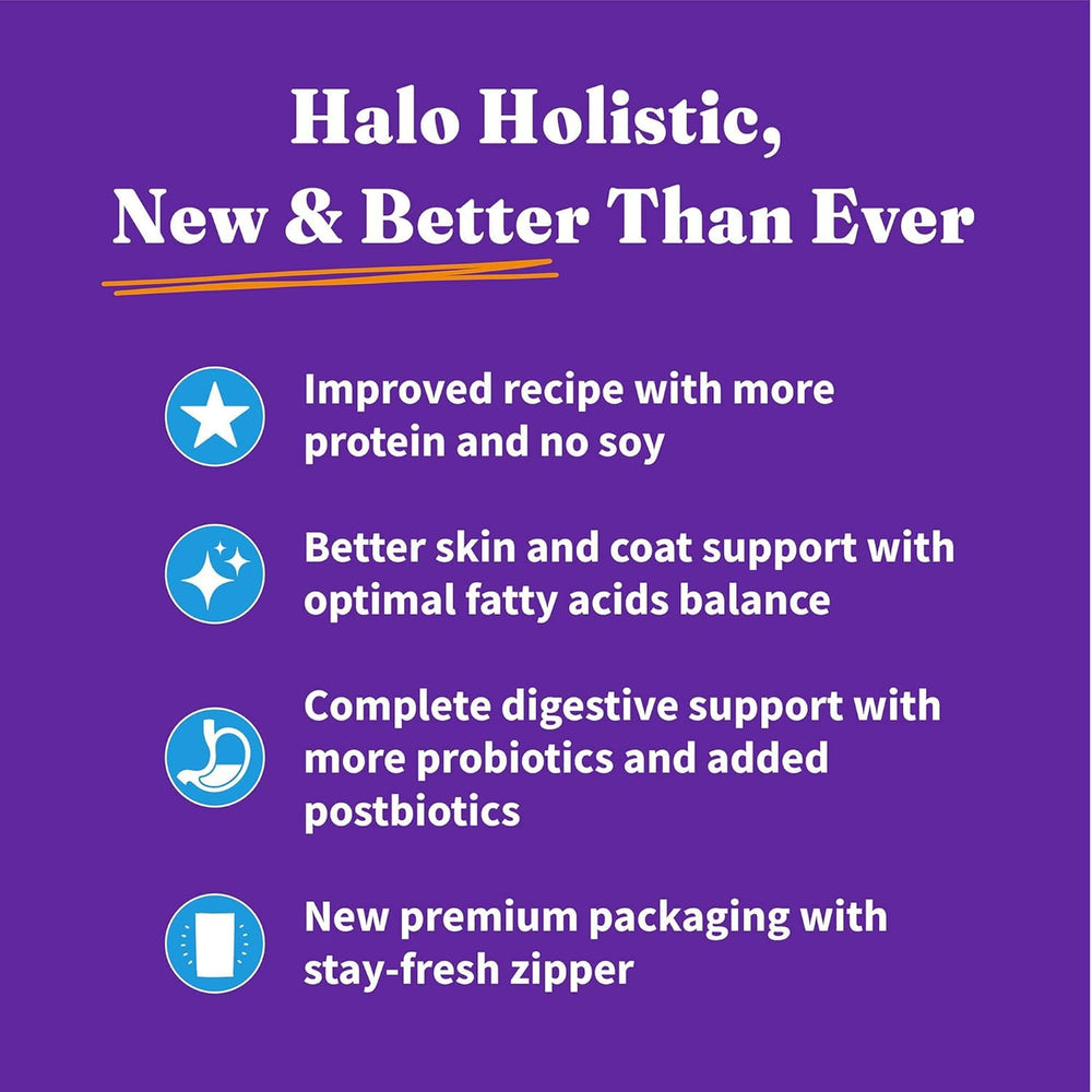 Halo complete nutrition supports adult cat wellness.