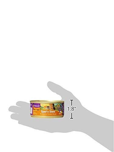 Halo Grain Free Soft Pate ingredient panel highlights whole chicken and simple non-GMO ingredients