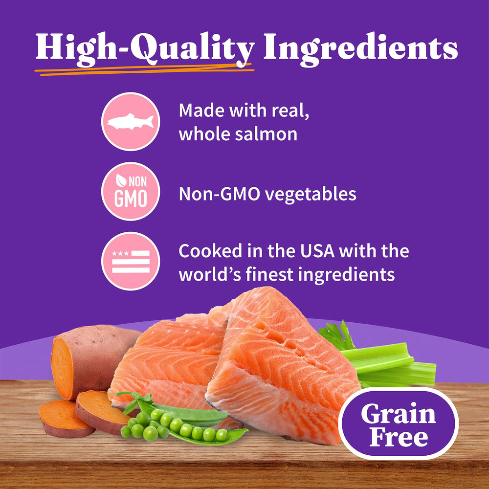 Halo Grain-free wet cat food smooth pate close-up suggests easy digestion.