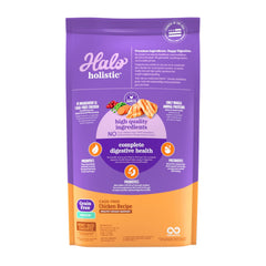 Halo Holistic nutrition panel highlights prebiotics probiotics and postbiotics for digestion support