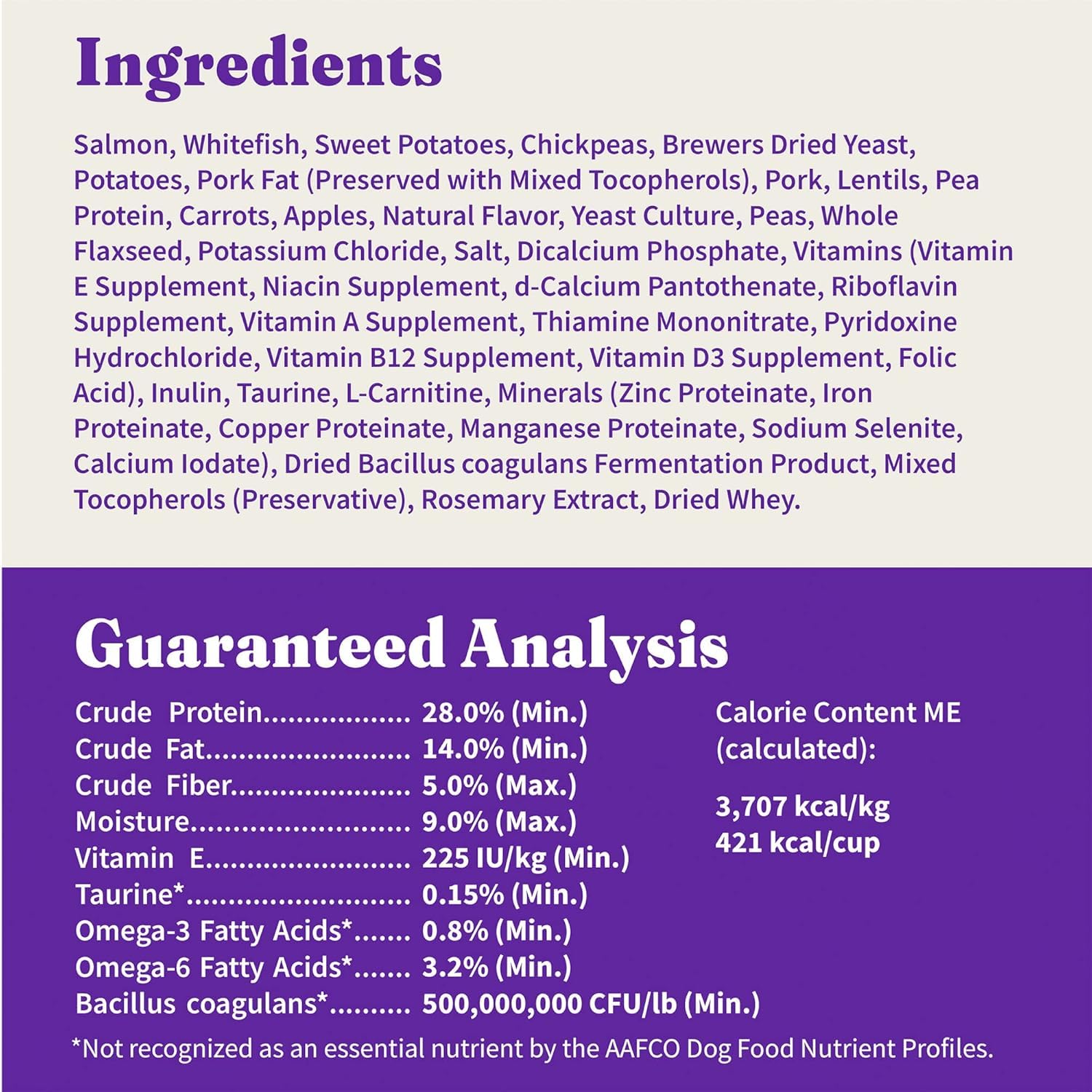 Halo Holistic grain-free recipe highlights no artificial preservatives.