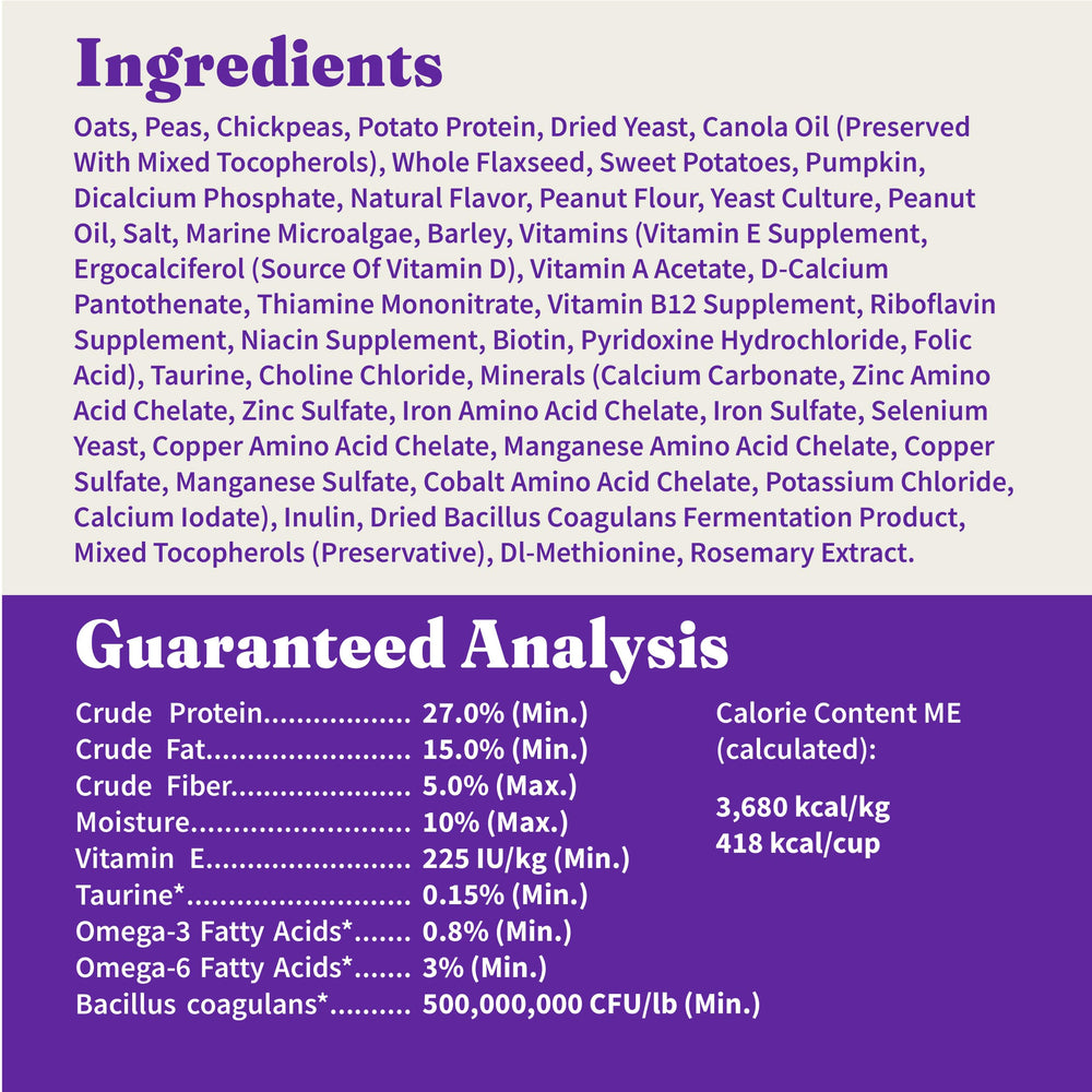 Halo packaging showing omega fatty acids for skin and coat