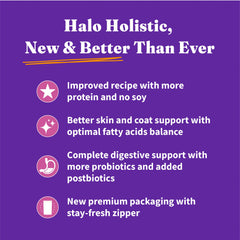 Halo Holistic whole-turkey-first-ingredient kibble for digestible nutrition
