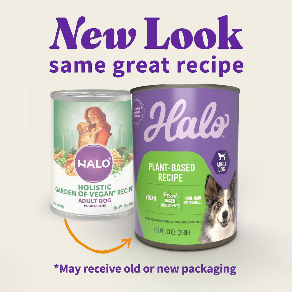 Halo plant-based ingredients like chickpeas and peas shown in a bowl.