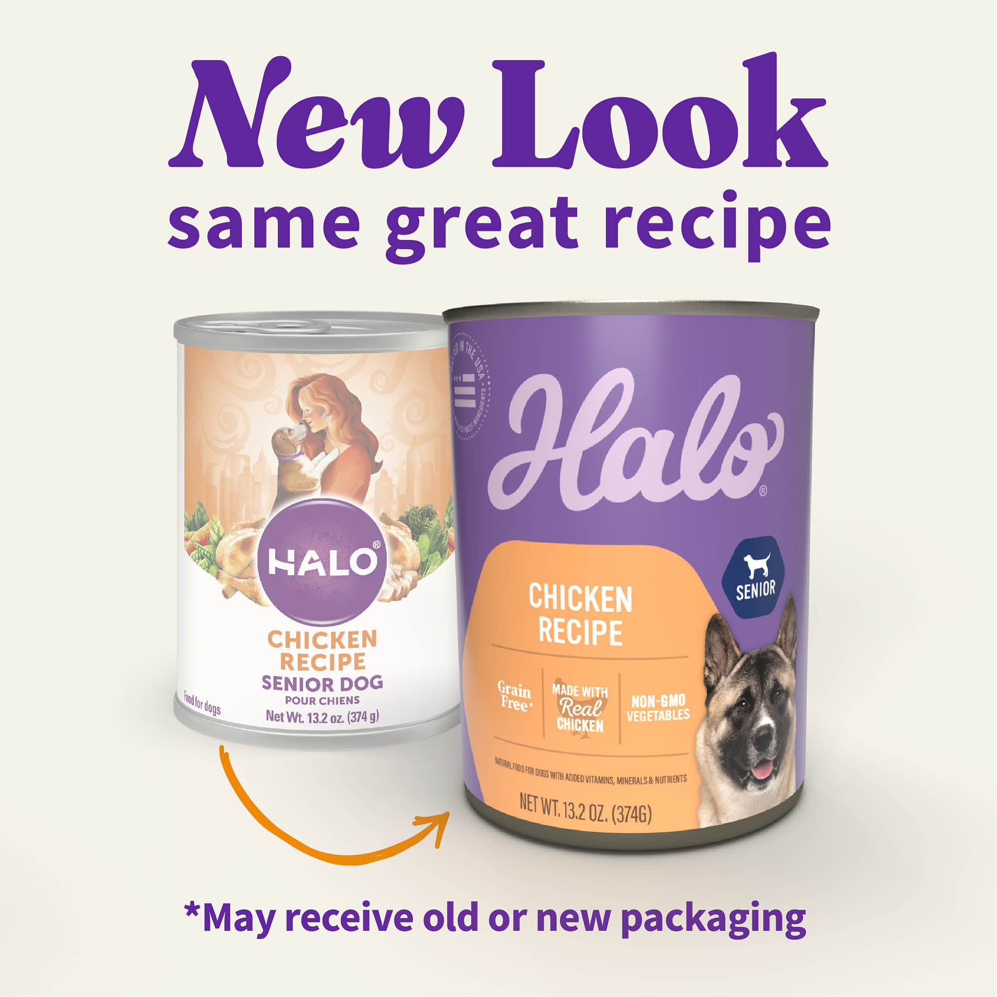 Halo Senior wet dog food pate texture shown as a tasty meal topper idea