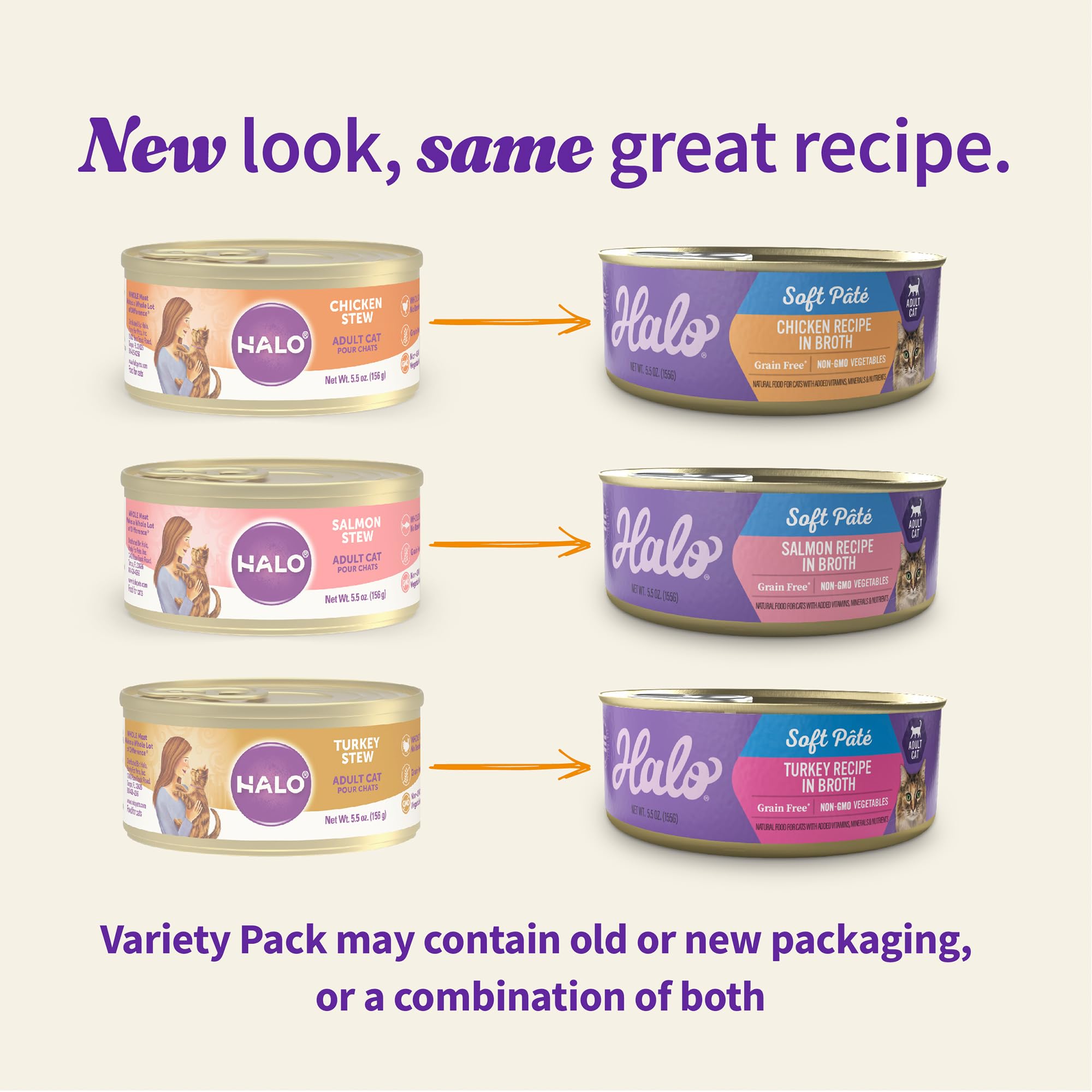 Halo wet cat food pate salmon serve: savory fish flavor with hydration-friendly moisture