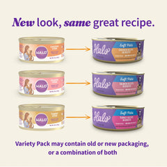 Halo wet cat food pate salmon serve: savory fish flavor with hydration-friendly moisture