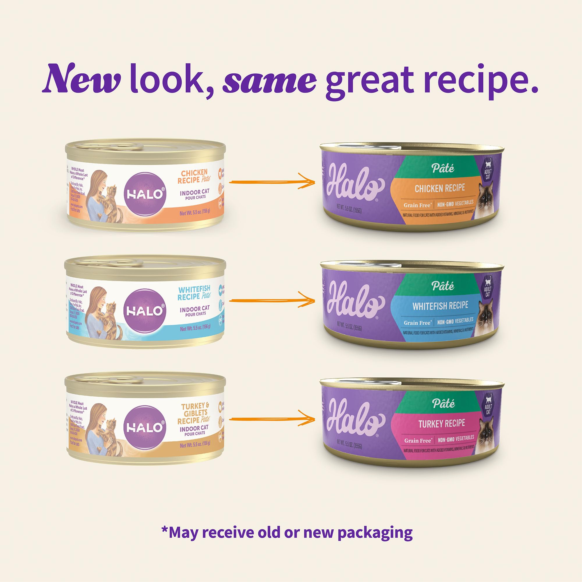 Halo wet cat food variety pack turkey pate can for balanced rotations
