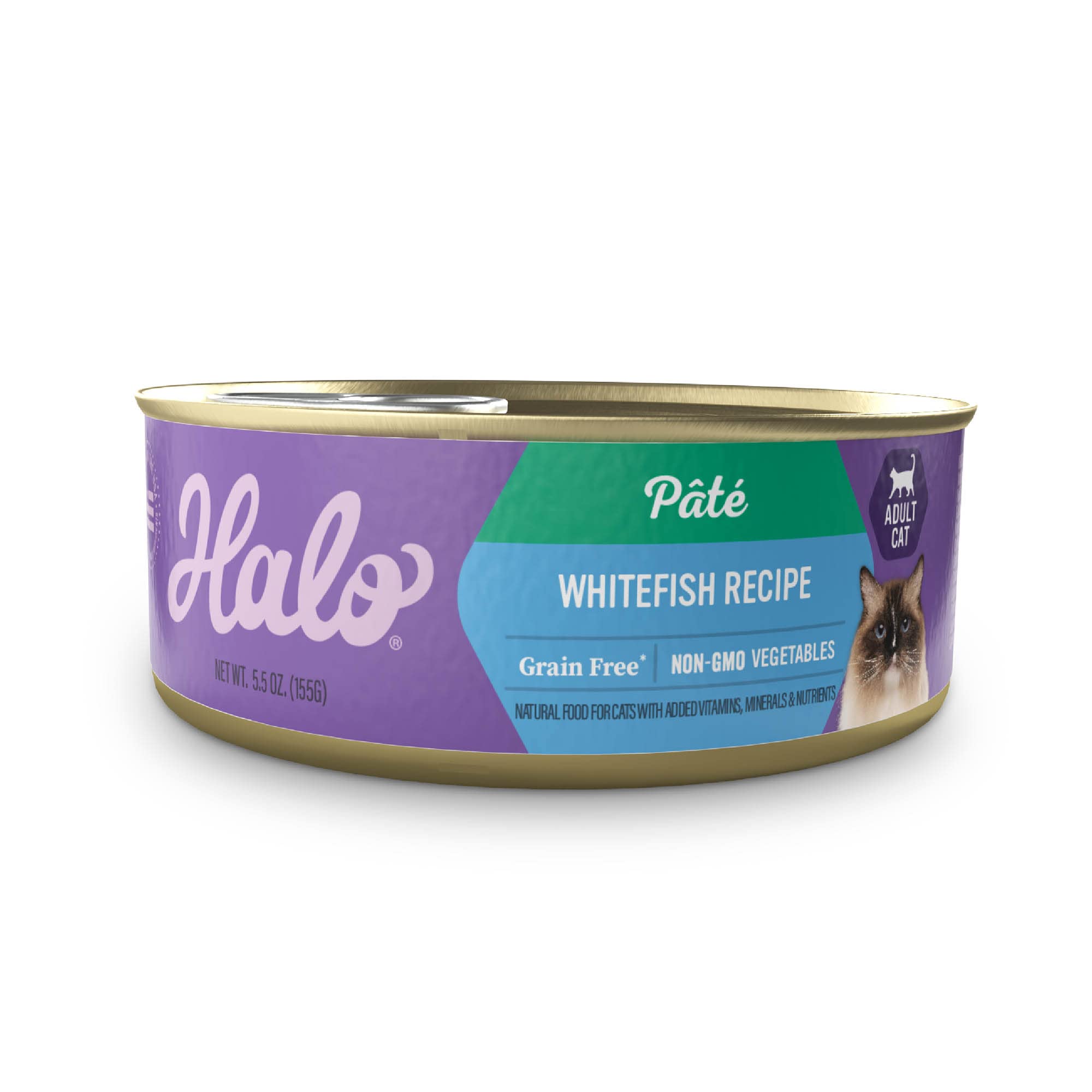 Halo Whitefish Recipe first-ingredient whitefish in pate supports high-quality protein.