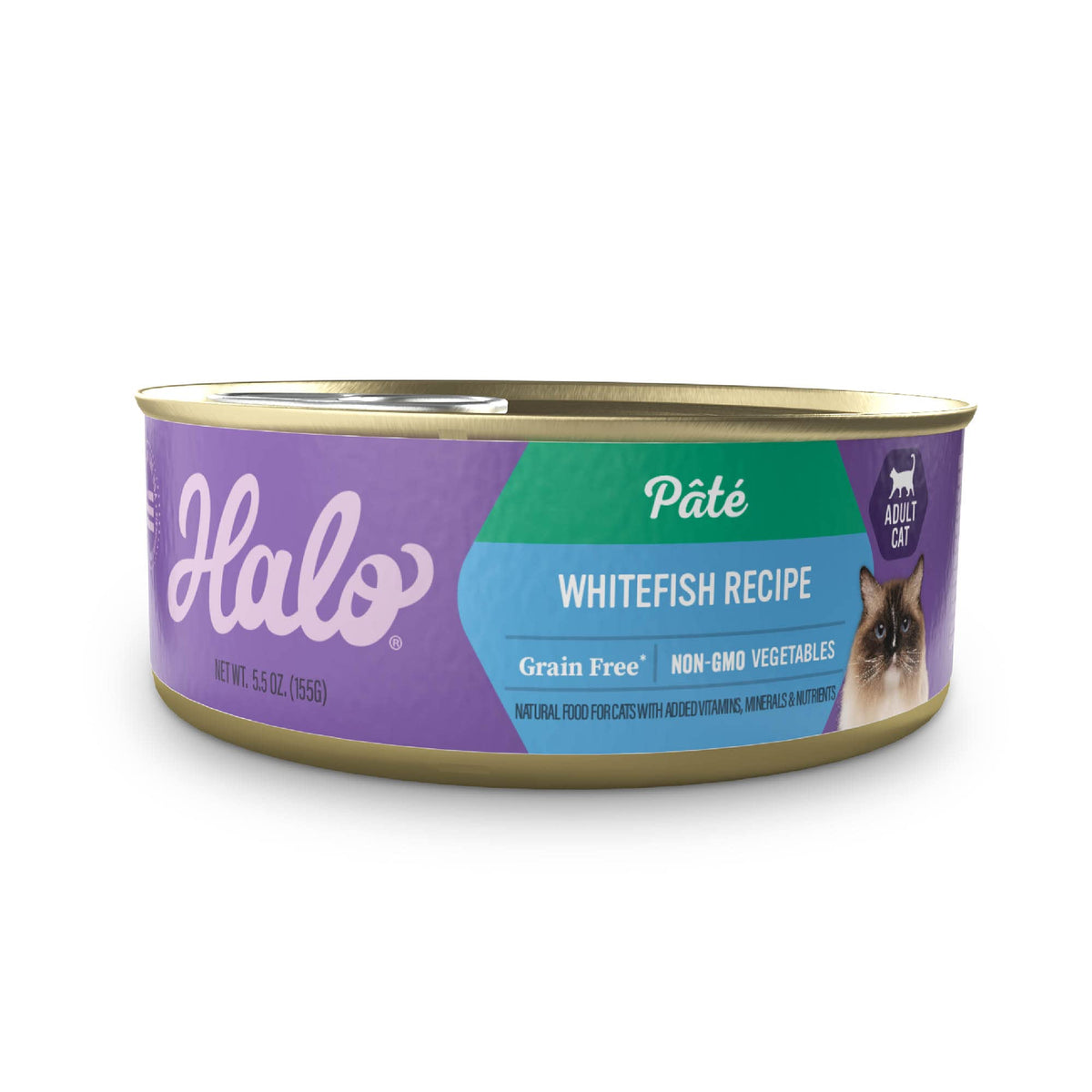 Halo Whitefish Recipe first-ingredient whitefish in pate supports high-quality protein.