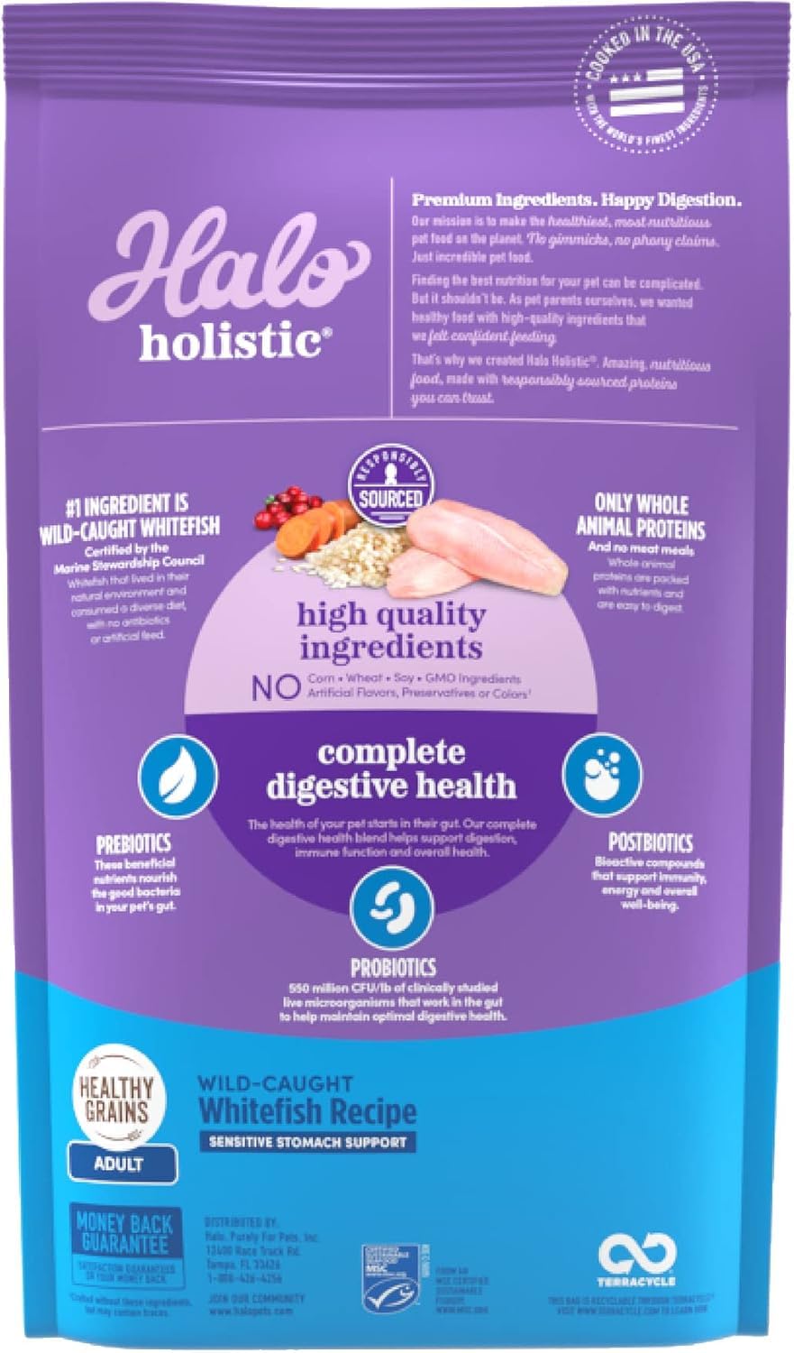 Halo Wildfish Recipe kibble close-up highlighting texture and quality protein