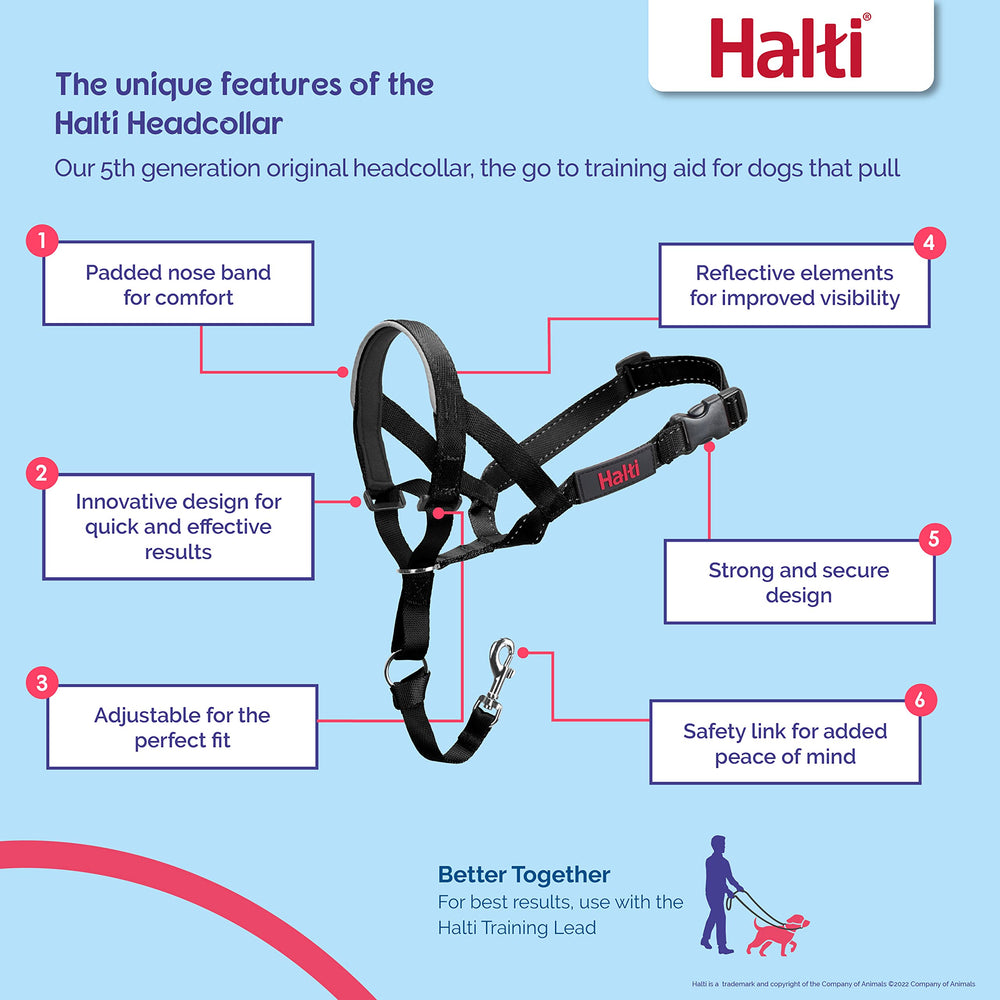 Halti headcollar desert sand showing padded nose band for gentle control.