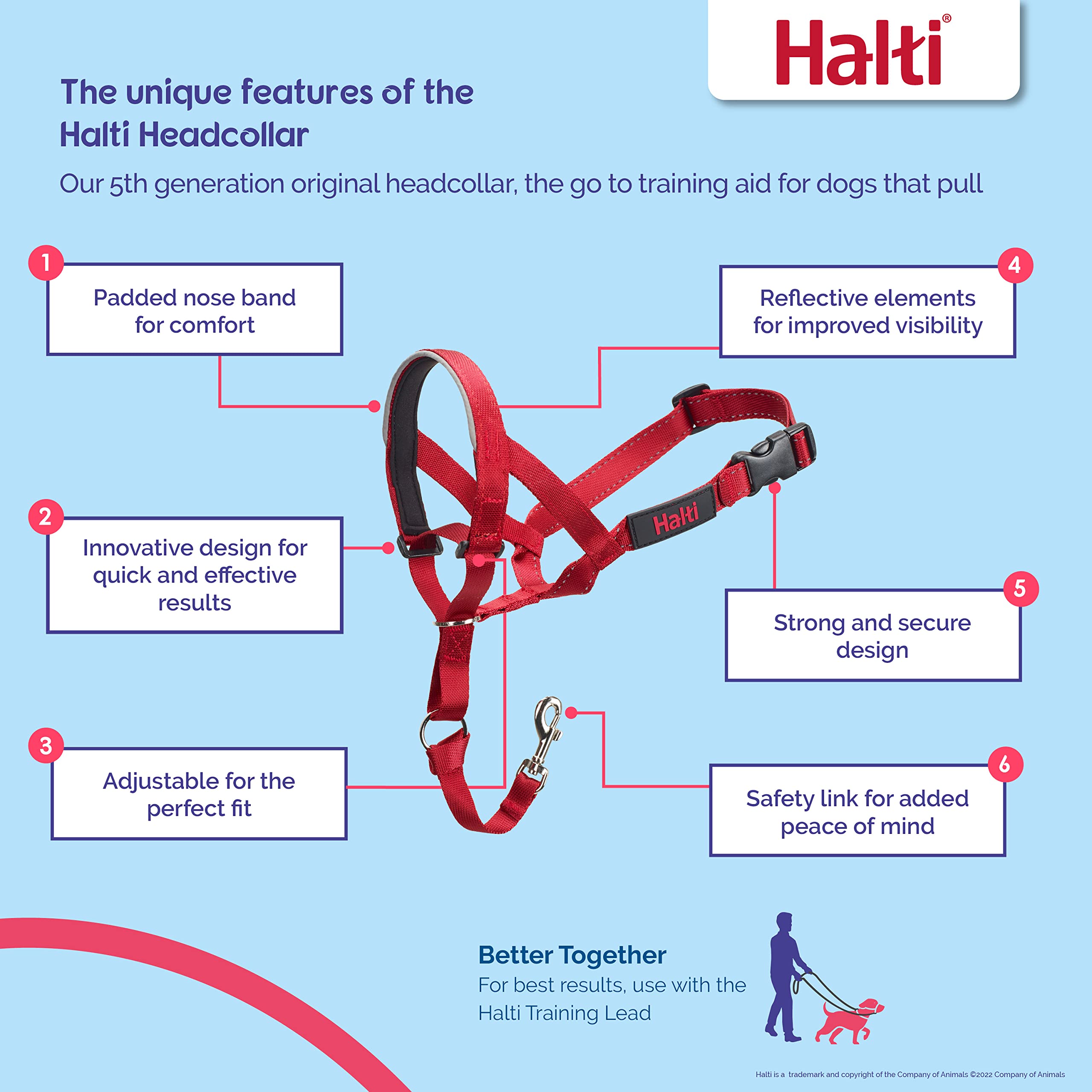 Halti Headcollar closeup of padded nose band for comfort.