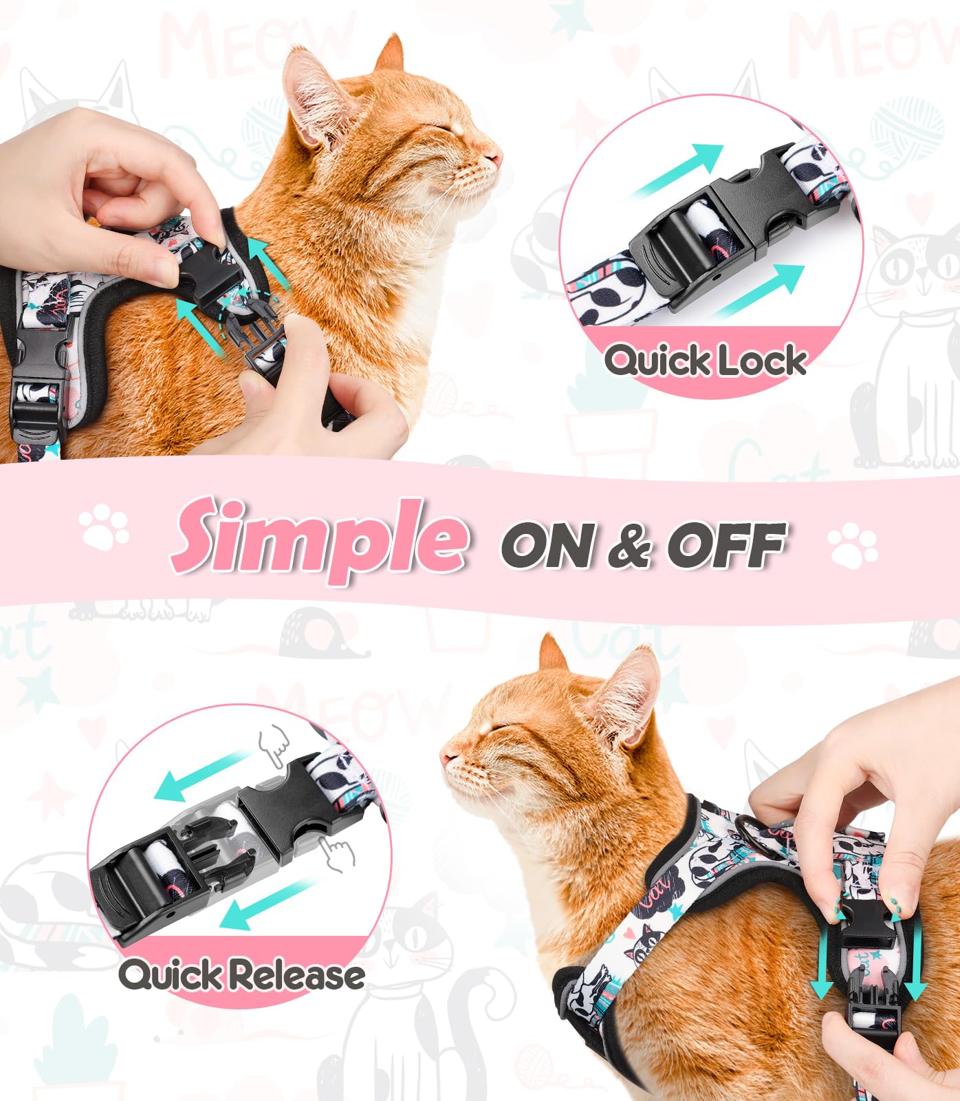 Halypet S harness size provides comfortable chest measurement for small to medium cats