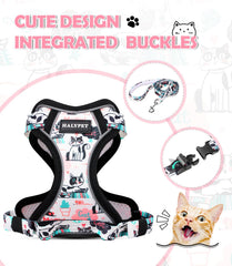Halypet pink pattern harness offers stylish safety for outings
