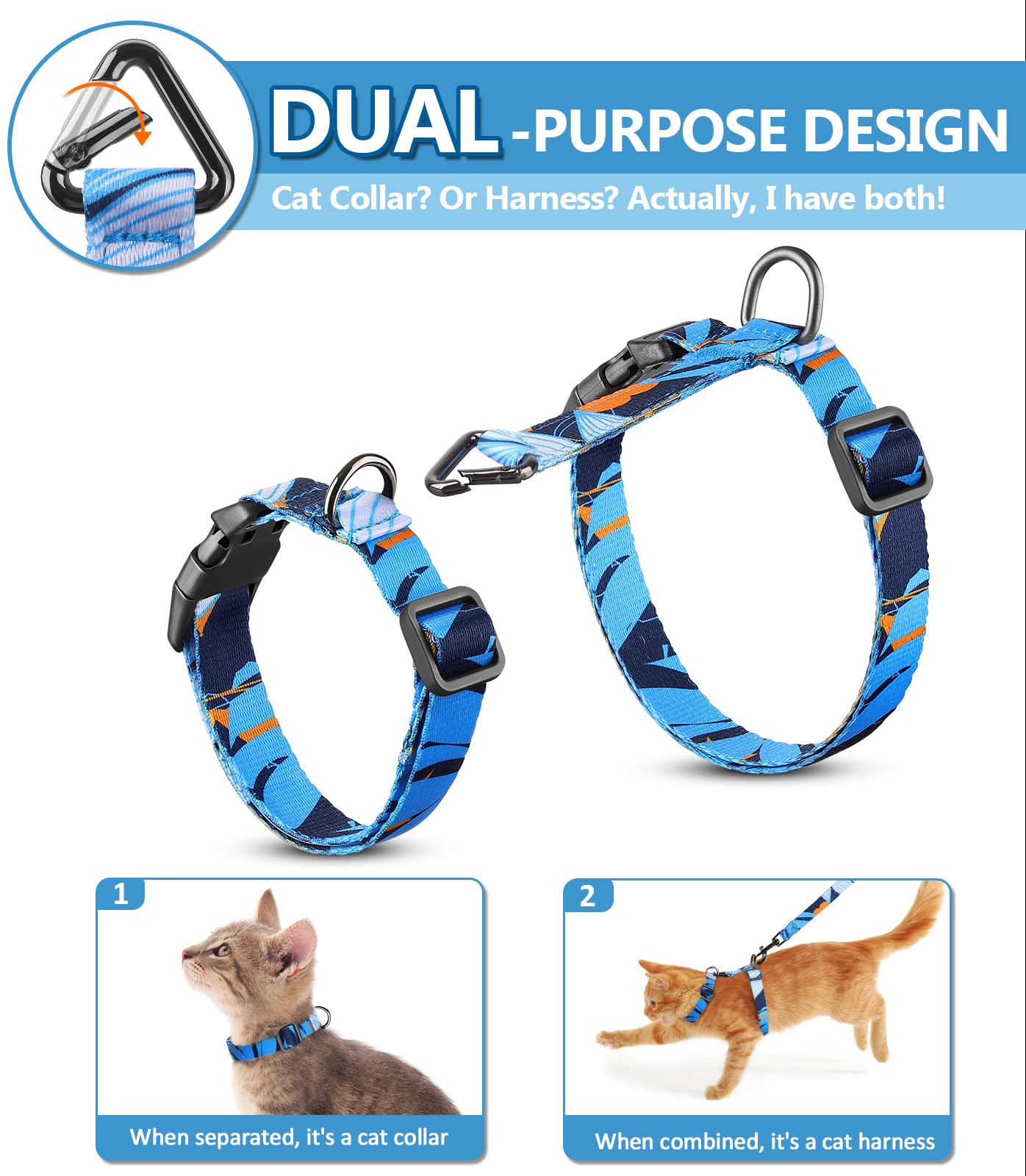 Halypet H300 Pro 3-in-1 design converts from collar to harness to leash