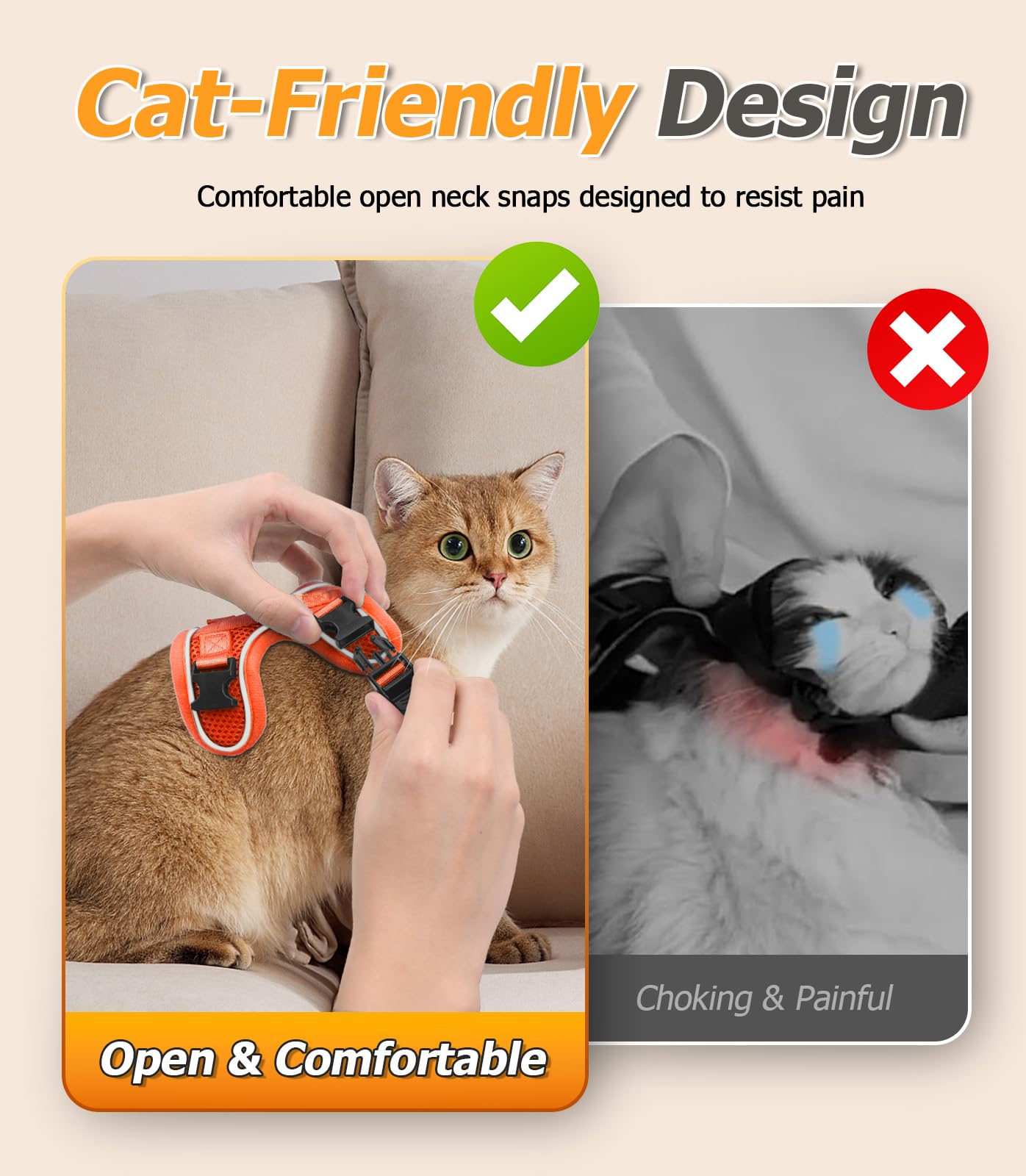 Halypet lightweight breathable leash keeps your cat comfortable on sunny days.