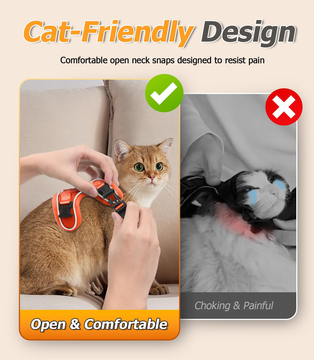 Halypet lightweight breathable leash keeps your cat comfortable on sunny days.