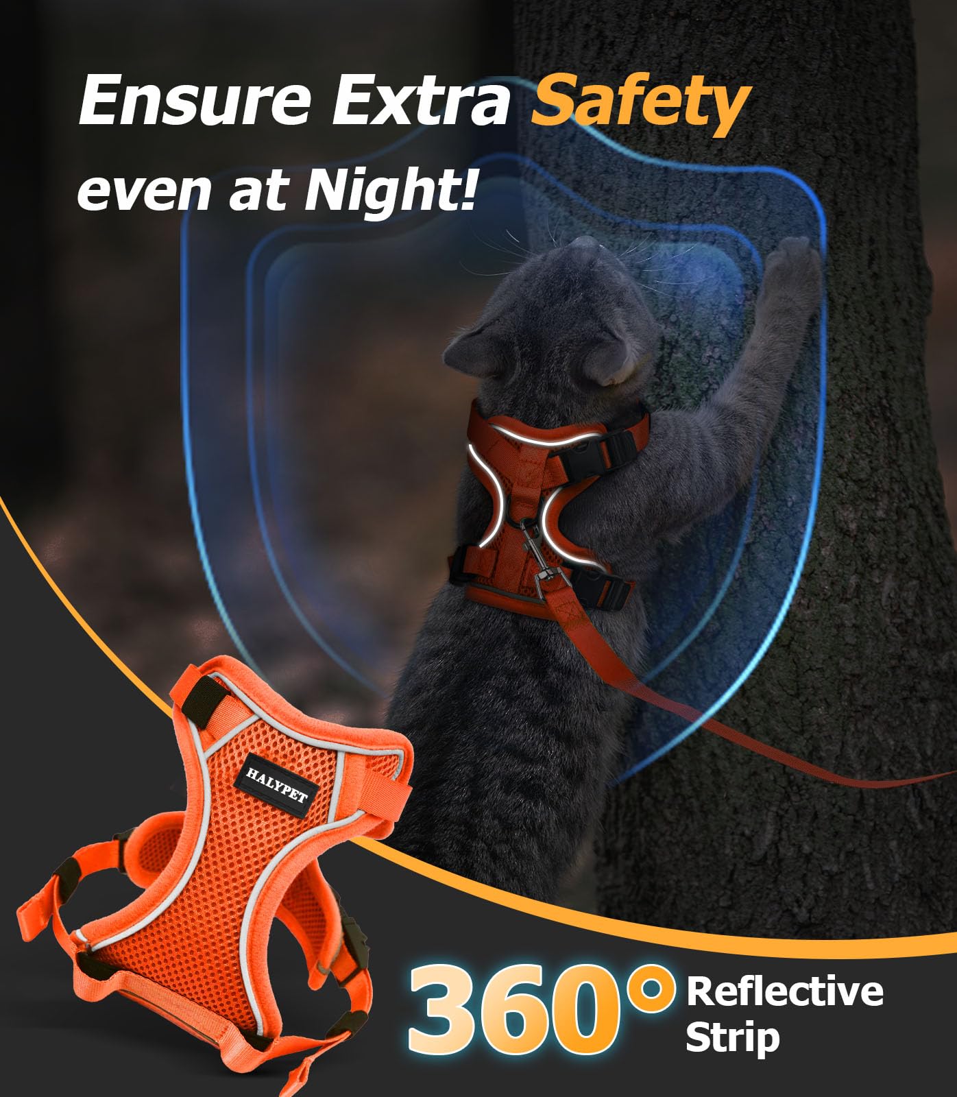 Halypet soft vest harness offers gentle, comfortable wear for daily outings.