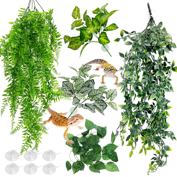 Hamiledyi large hanging leaves, 32 inches, enrich terrarium with natural hiding spots.