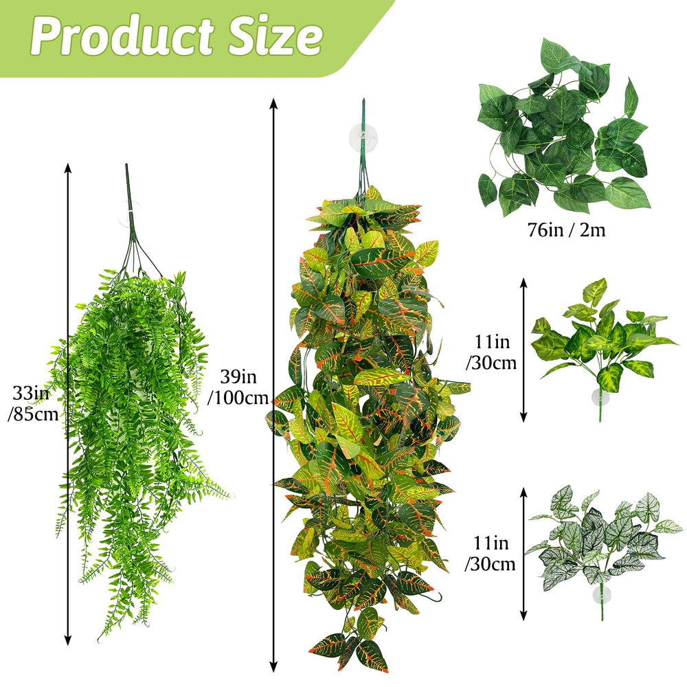 Hamiledyi 5pc reptile plants large hanging leaves add vertical interest to terrarium