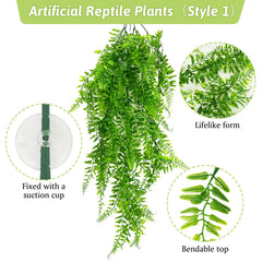 Hamiledyi 5pc reptile plants small vine leaves with suction cups for flexible decor