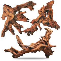Hamiledyi aquarium driftwood 3-pack trunk 8-12 inches provides natural focal points and hiding spots.