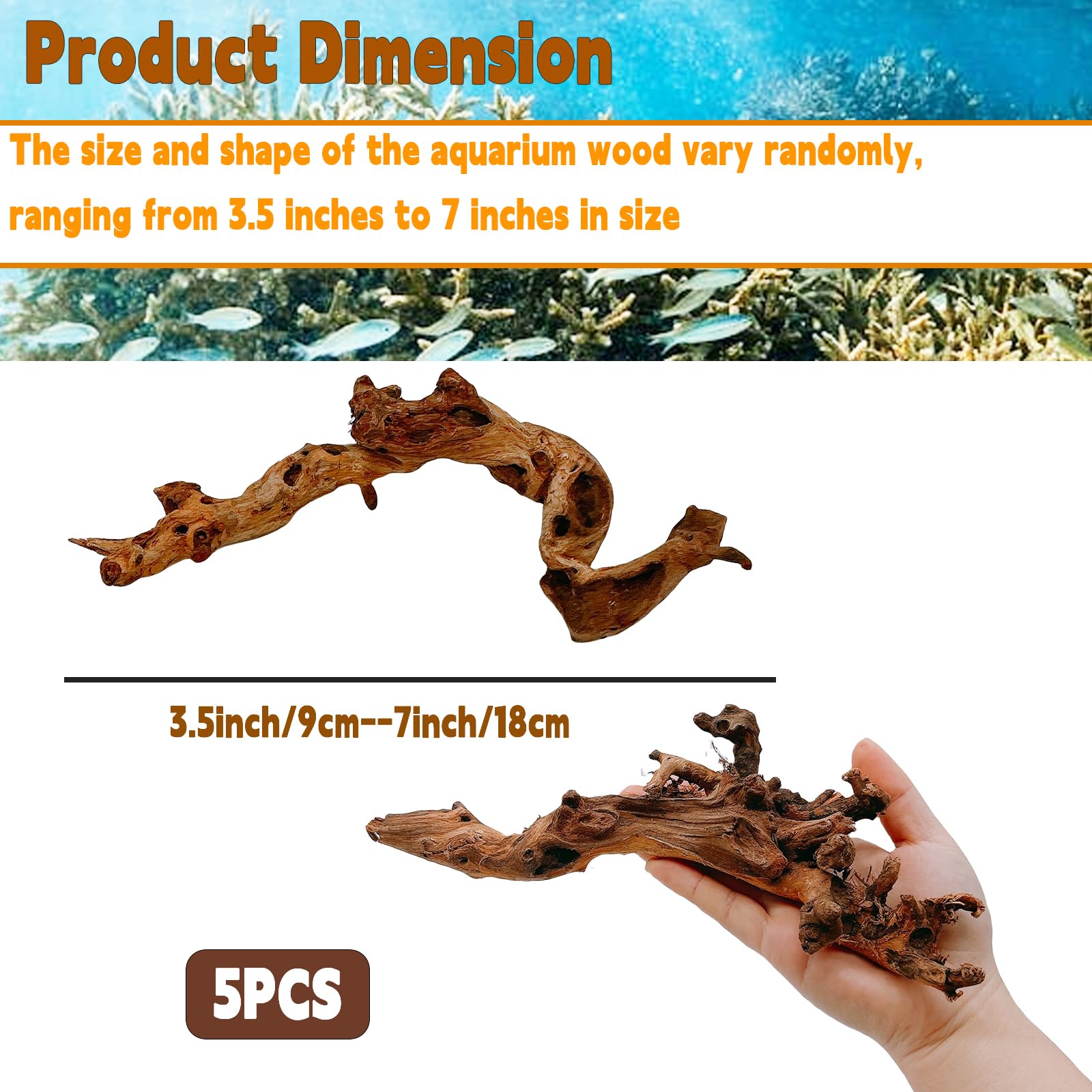 Hamiledyi aquarium driftwood-branch-02 climbing decor for reptiles