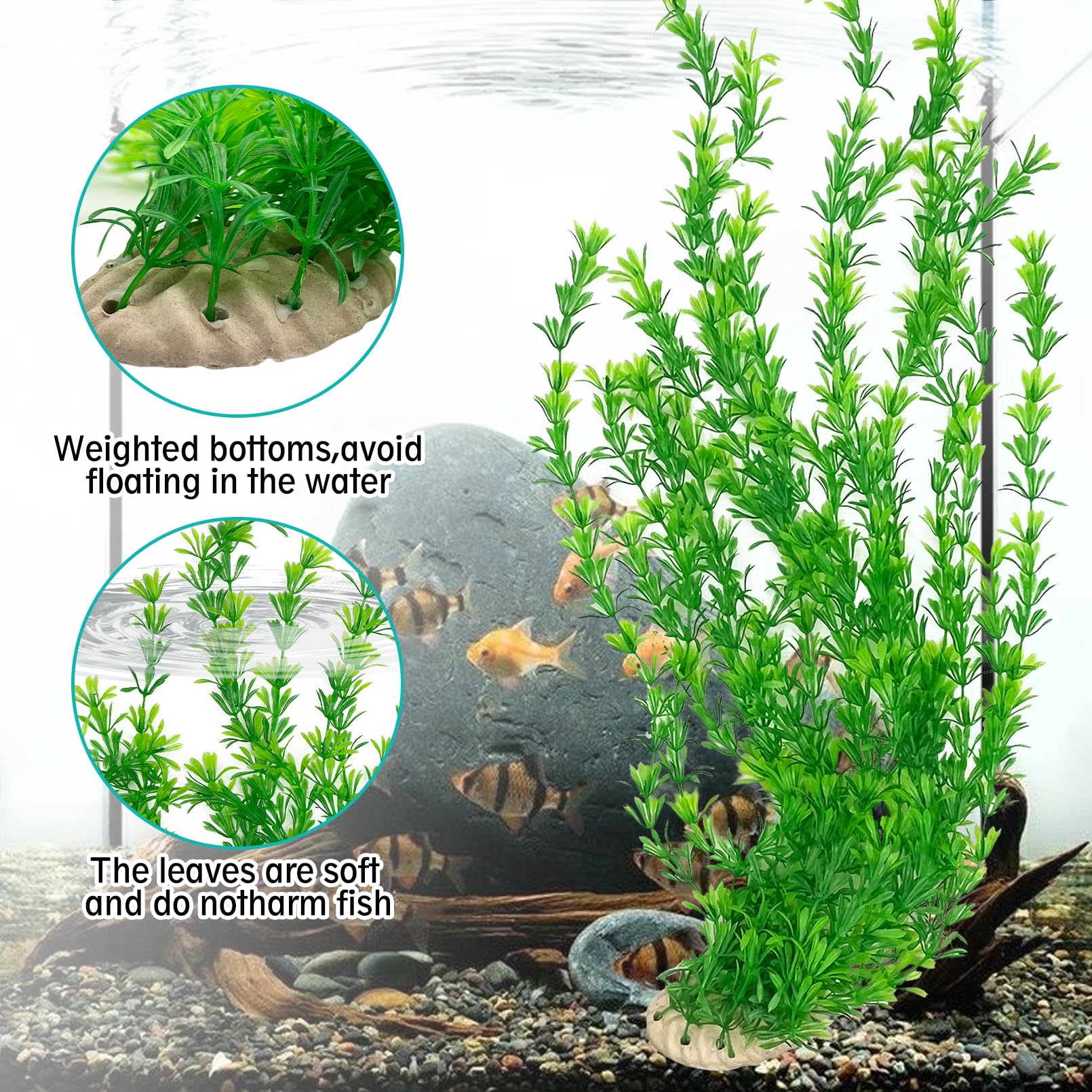 Soft plastic leaves from Hamiledyi artificial plants for fish-friendly decor