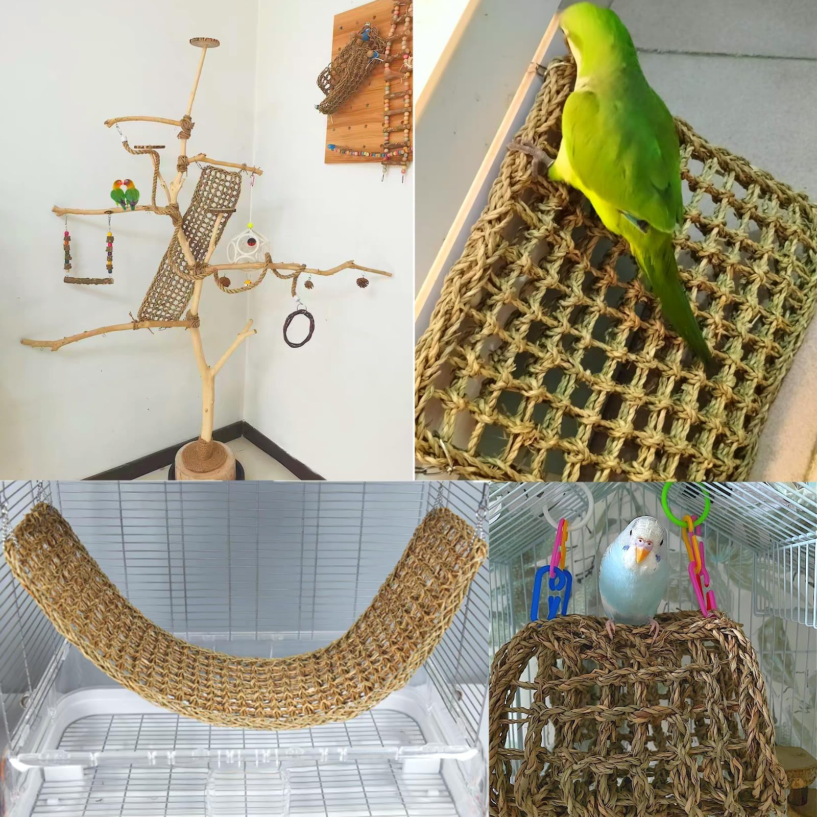 Hamiledyi bird foraging wall invites birds to explore toys and decorate their cage.