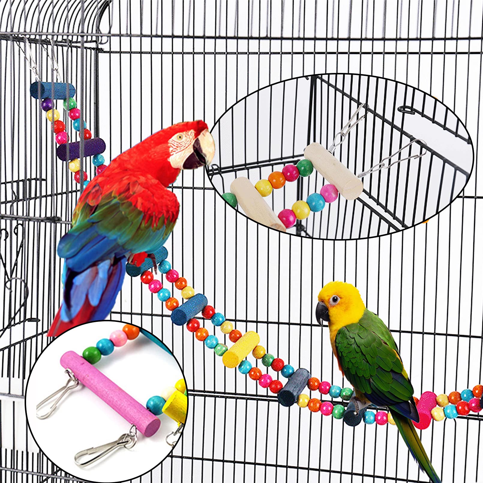 Hamiledyi bird hammock swing offering resting and play space inside the cage