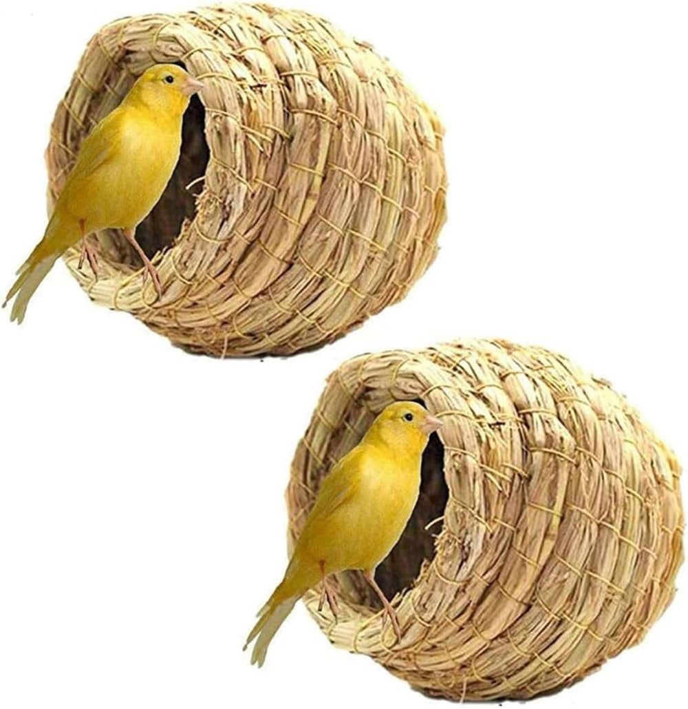 Hamiledyi bird nest grass hut front view highlights woven texture for secure grip.